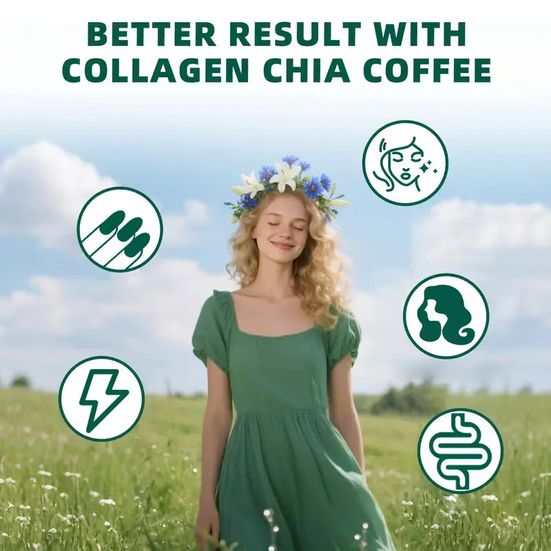 Indulge in a Guilt-Free Coffee Experience with 10/20 Pcs Sugar-Free 11-In-1 Robusta Collagen Coffee Sachets - A Smooth, Rich Daily Bean Blend Infused with Chia Seeds and Goji Berries for Ultimate Wellness!
