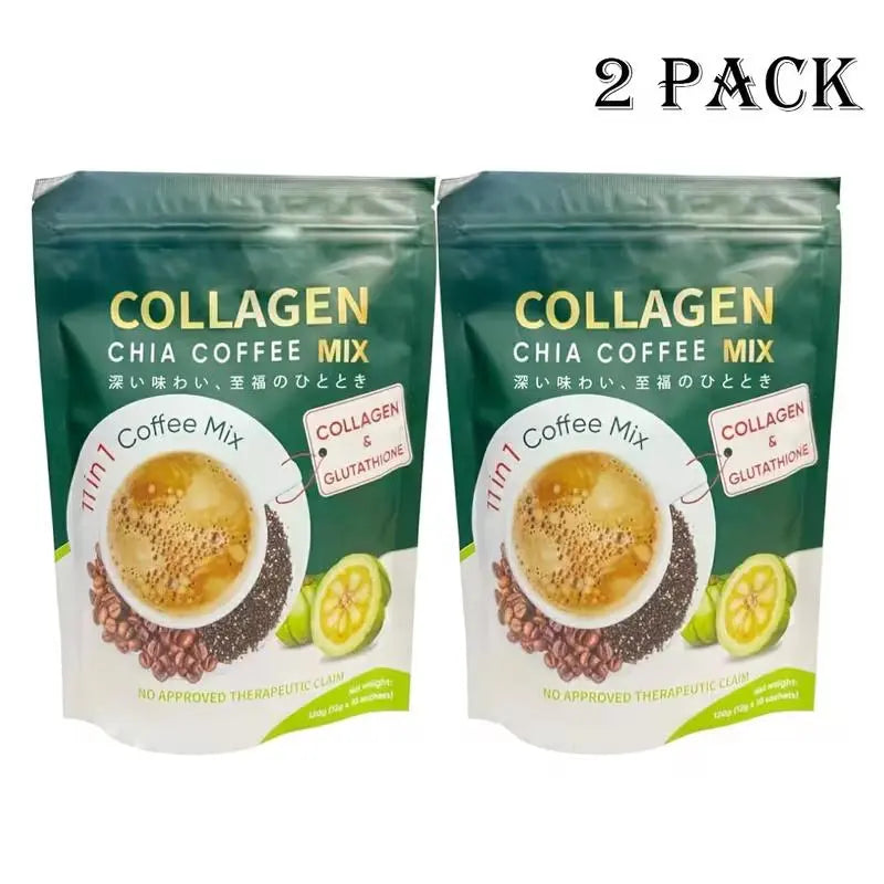 Indulge in a Guilt-Free Coffee Experience with 10/20 Pcs Sugar-Free 11-In-1 Robusta Collagen Coffee Sachets - A Smooth, Rich Daily Bean Blend Infused with Chia Seeds and Goji Berries for Ultimate Wellness!